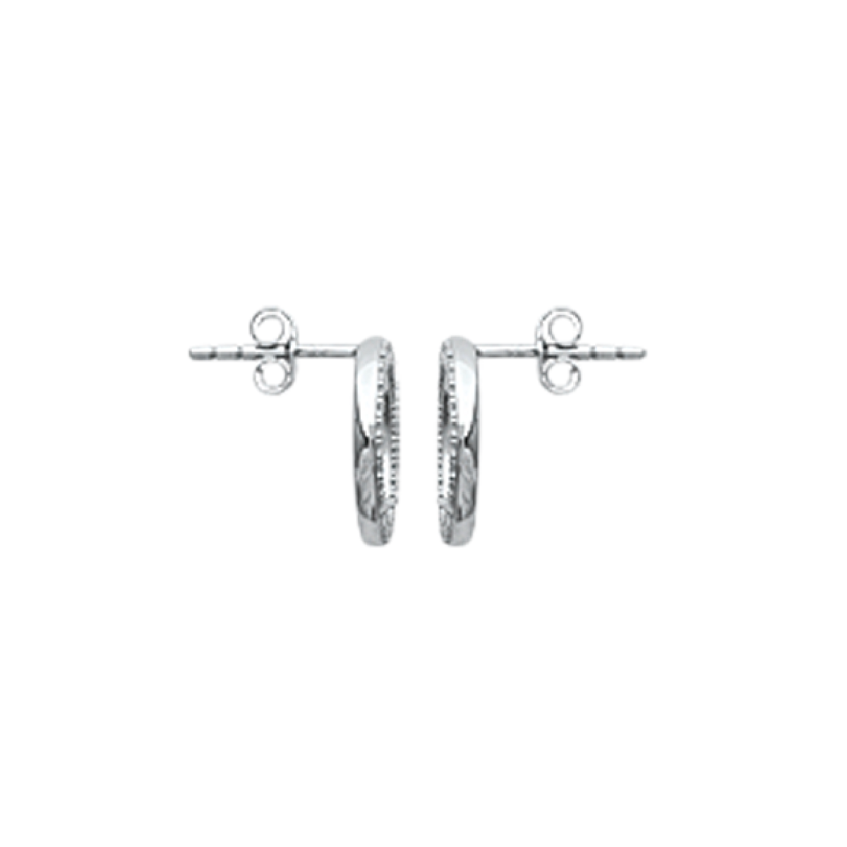 Angel Earrings in 925 Sterling Silver Plated Rhodium, view 4