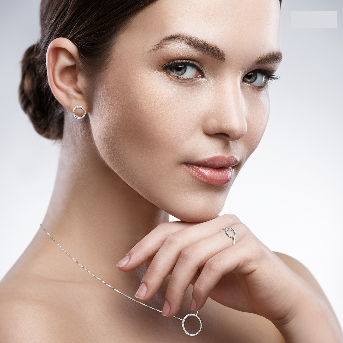 Angel Earrings in 925 Sterling Silver Plated Rhodium, view 3