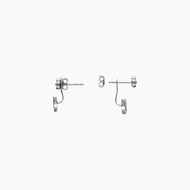 Butterfly Jacket Earrings in 925 Sterling Silver Plated Rhodium, view 2