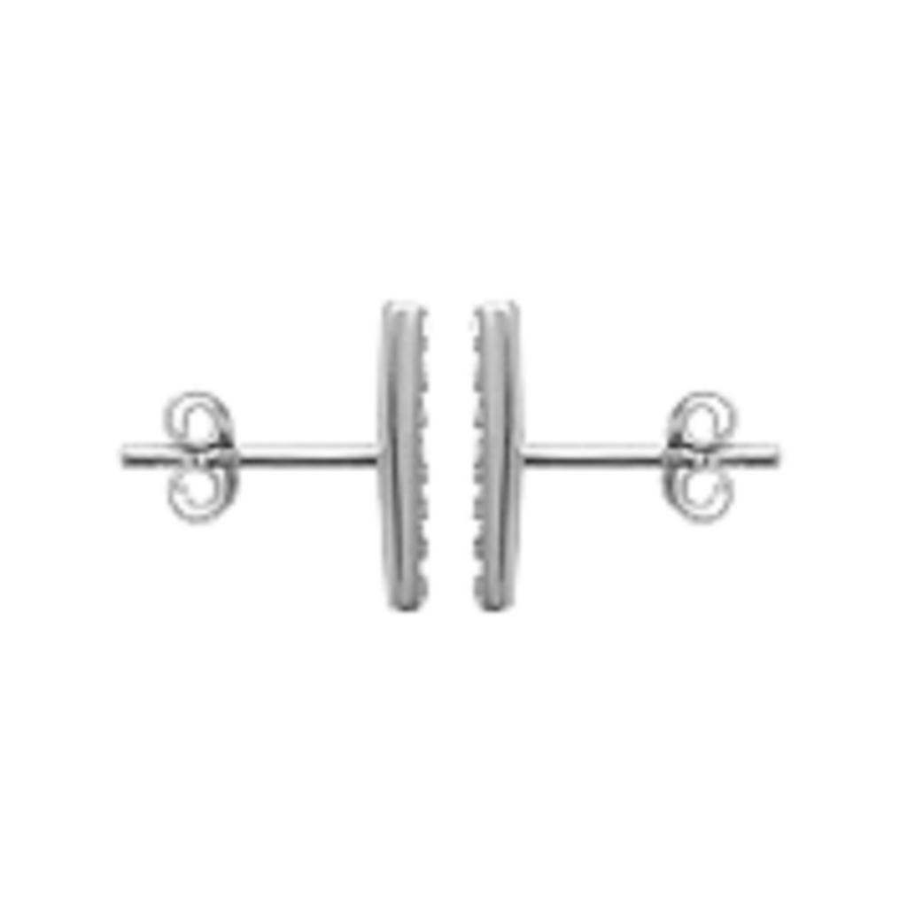 Mystigrey Gaelle .925 Sterling Silver Plated Rhodium and 18K Gold Plated Stud Earrings for Women with Cubic Zirconia