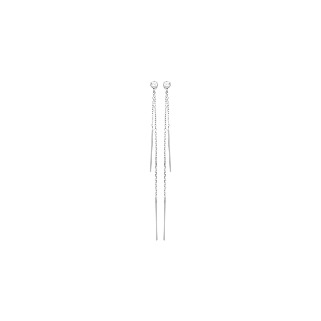 Liberty Dangle Earrings in 925 Sterling Silver Plated Rhodium