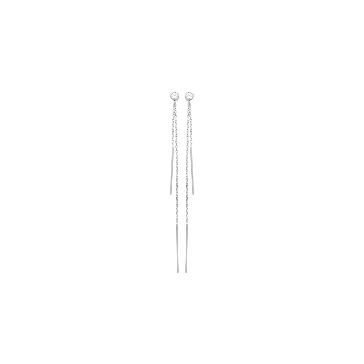 Liberty Dangle Earrings in 925 Sterling Silver Plated Rhodium