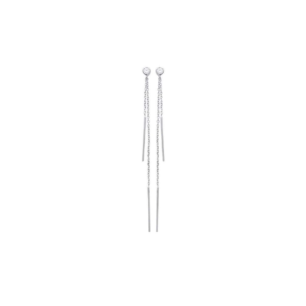 Liberty Dangle Earrings in 925 Sterling Silver Plated Rhodium, view 5