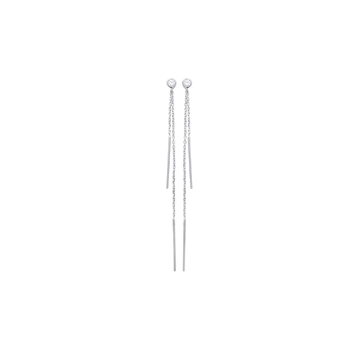 Liberty Dangle Earrings in 925 Sterling Silver Plated Rhodium, view 5