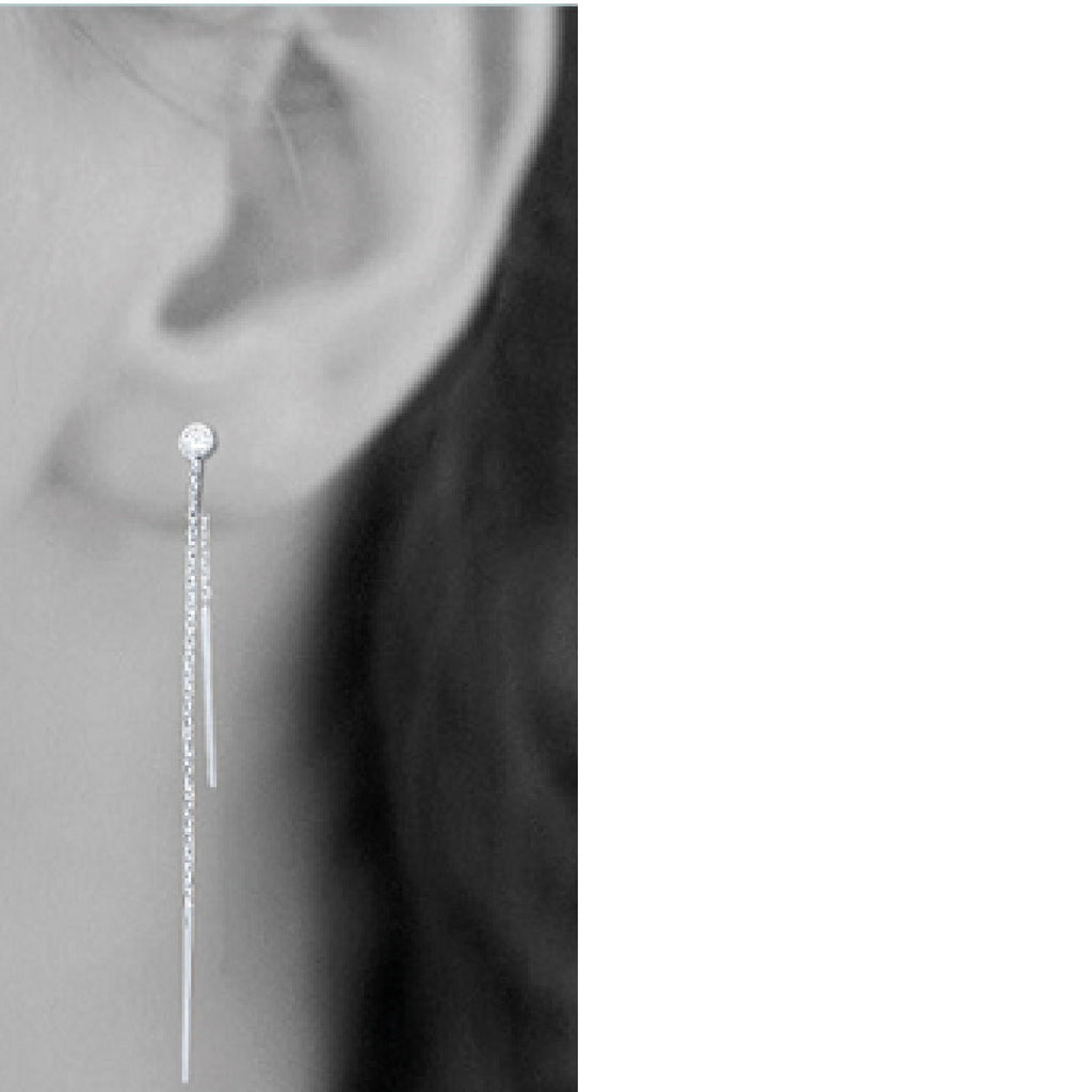 Liberty Dangle Earrings in 925 Sterling Silver Plated Rhodium, view 4