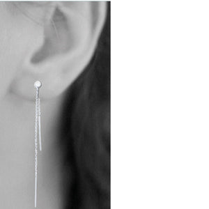 Mystigrey Liberty .925 Sterling Silver Plated Rhodium Dangle Earrings for Women with Cubic Zirconia
