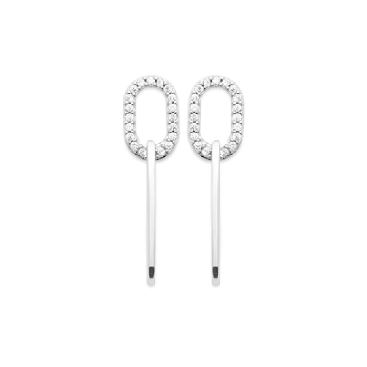 Mystigrey Mackenna .925 Sterling Silver Plated Rhodium and 18K Gold Plated Stud Earrings for Women with Cubic Zirconia