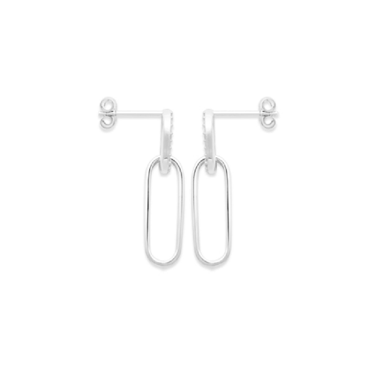 Mackenna Stud Earrings in 925 Sterling Silver Plated Rhodium or 18K Gold Plated, view 11