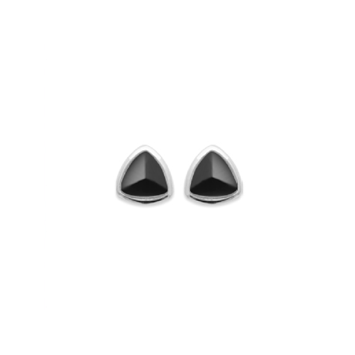 Mystigrey Montana .925 Sterling Silver Plated Rhodium and 18K Gold Plated Earrings for Women Black Agate