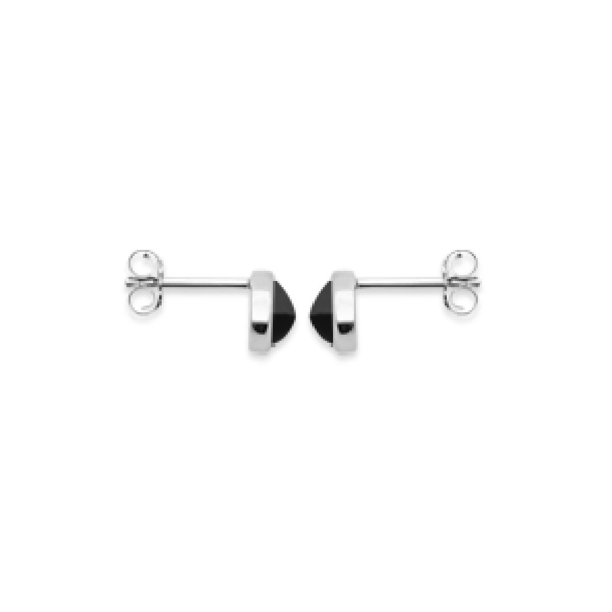 Mystigrey Montana .925 Sterling Silver Plated Rhodium and 18K Gold Plated Earrings for Women Black Agate