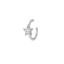 Load image into Gallery viewer, Mystigrey Polaris .925 Sterling Silver Plated Rhodium and 18K Gold Plated Cuff Ring Earring with Cubic Zirconia
