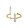 Gaelle Open Ring in 925 Sterling Silver Plated Rhodium or 18K Gold Plated, view 2