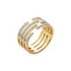 Gaelle 4 Bands Ring in 925 Sterling Silver Plated Rhodium or 18K Gold Plated