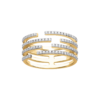Mystigrey Gaelle .925 Sterling Silver Plated Rhodiumand 18K Gold Plated 4 Bands Ring with Cubic Zirconia
