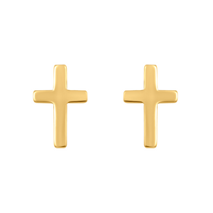 Mystigrey Cross .925 Sterling Silver Plated Rhodium and 18K Gold Plated Earrings