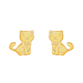 Cat Earrings in 925 Sterling Silver Plated Rhodium or 18K Gold Plated, view 3