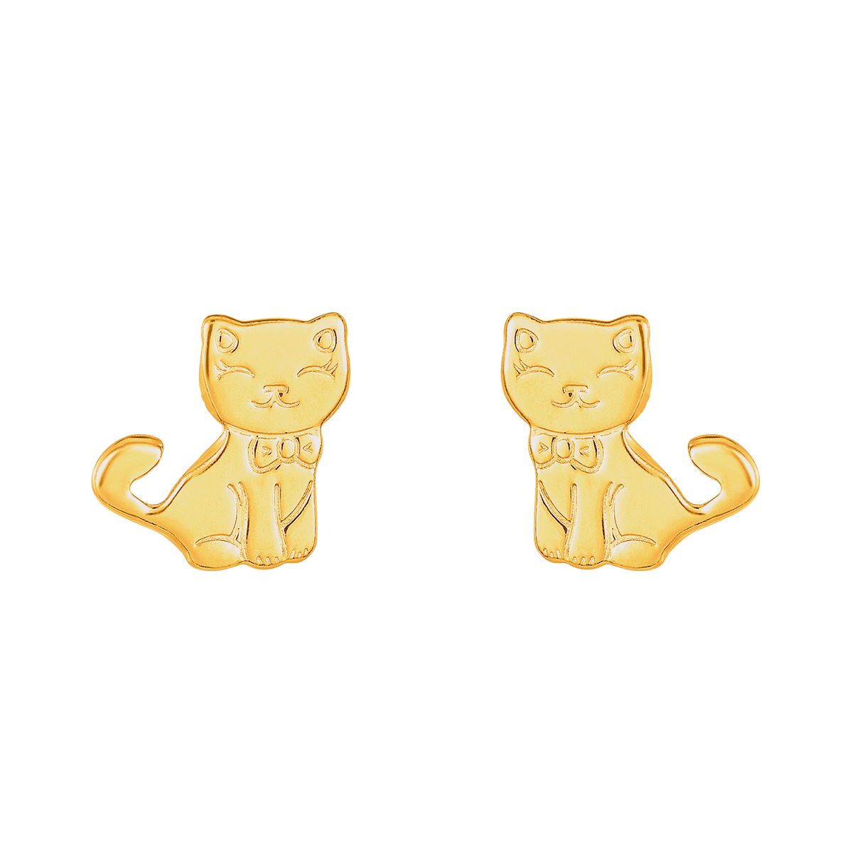 Cat Earrings in 925 Sterling Silver Plated Rhodium or 18K Gold Plated, view 3