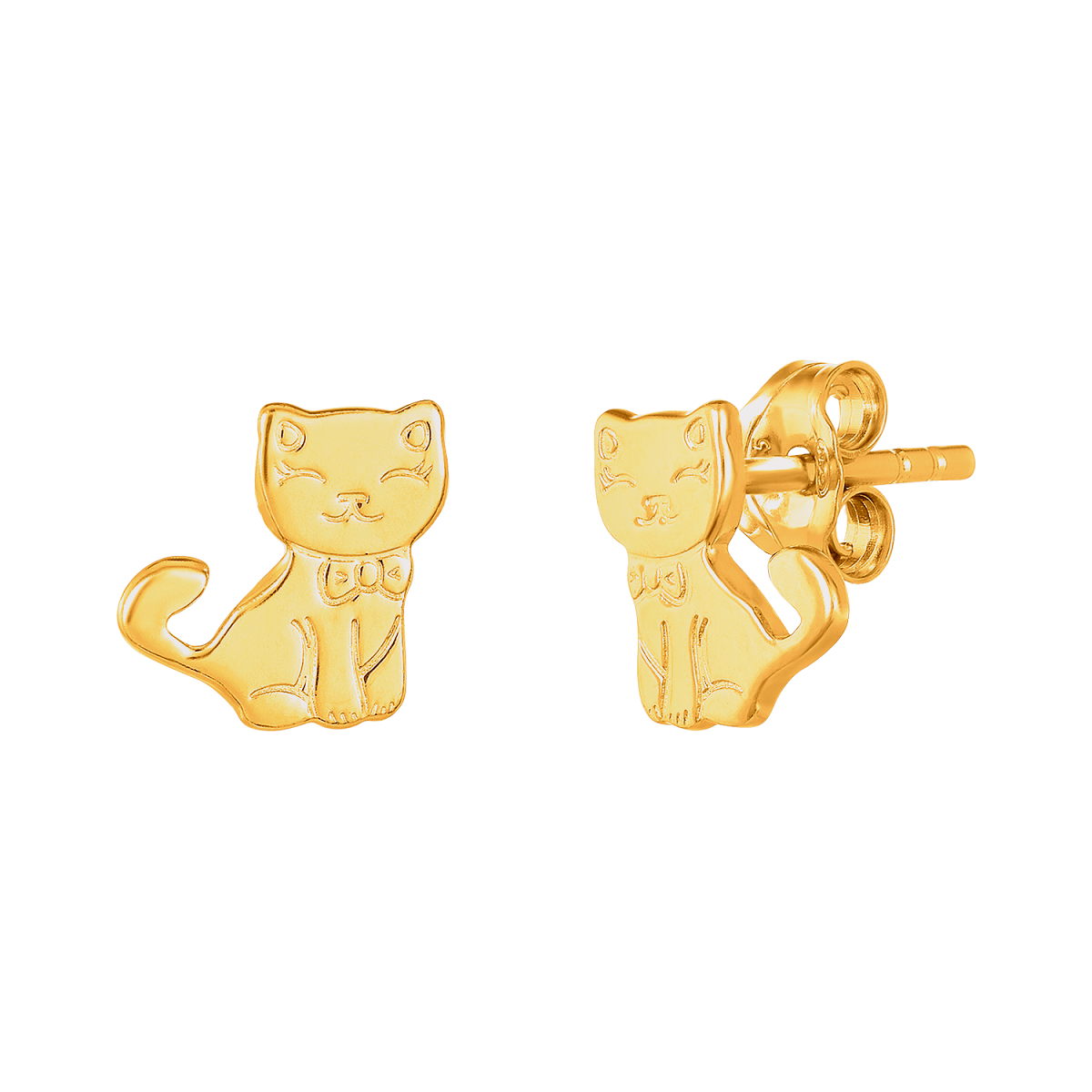 Cat Earrings in 925 Sterling Silver Plated Rhodium or 18K Gold Plated, view 12