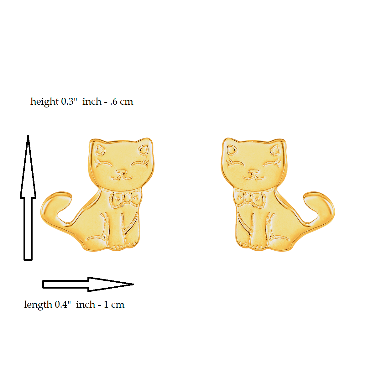 Cat Earrings in 925 Sterling Silver Plated Rhodium or 18K Gold Plated, view 8