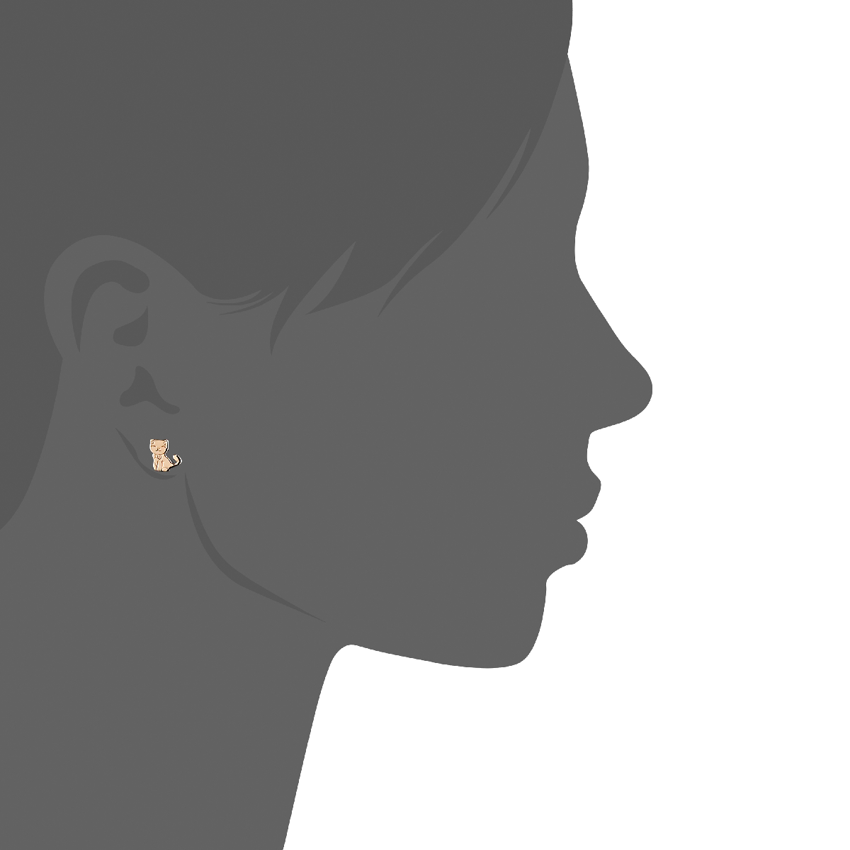 Cat Earrings in 925 Sterling Silver Plated Rhodium or 18K Gold Plated, view 4
