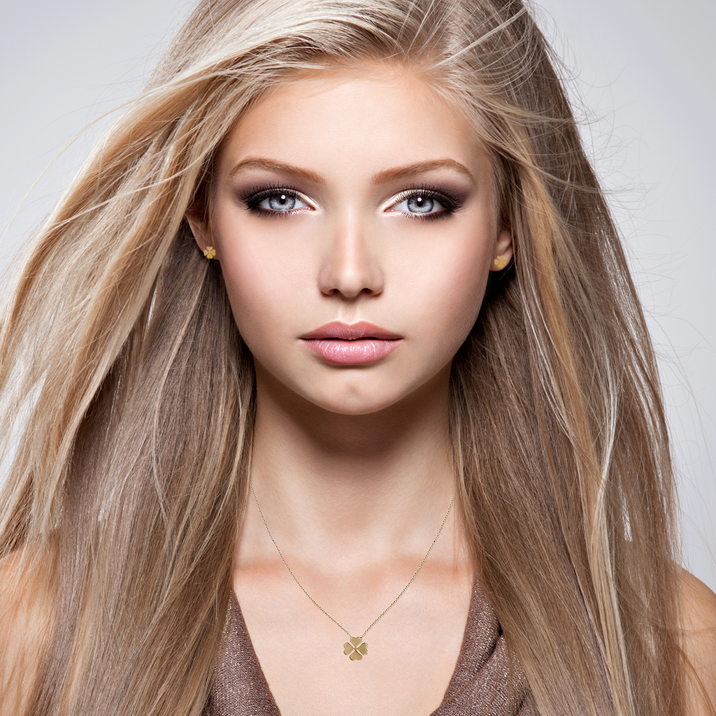 Clover Earrings in 18K Gold Plated, view 2