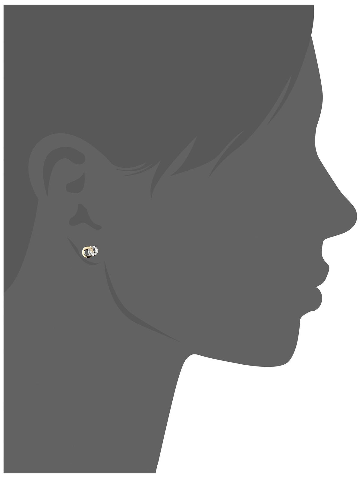Carter Interlocked Circles Stud Earrings in 925 Sterling Silver Plated Rhodium or 18K Gold Plated, view 9
