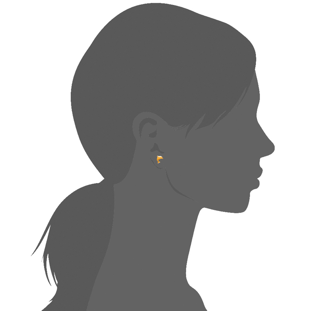 Dolphin Earrings in 925 Sterling Silver Plated Rhodium or 18K Gold Plated, view 5