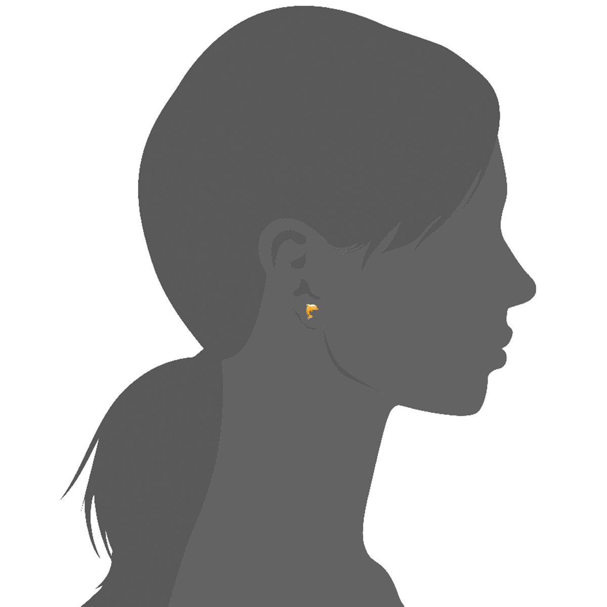 Mystigrey Dolphin .925 Sterling Silver Plated Rhodium and 18K Gold Plated Earrings