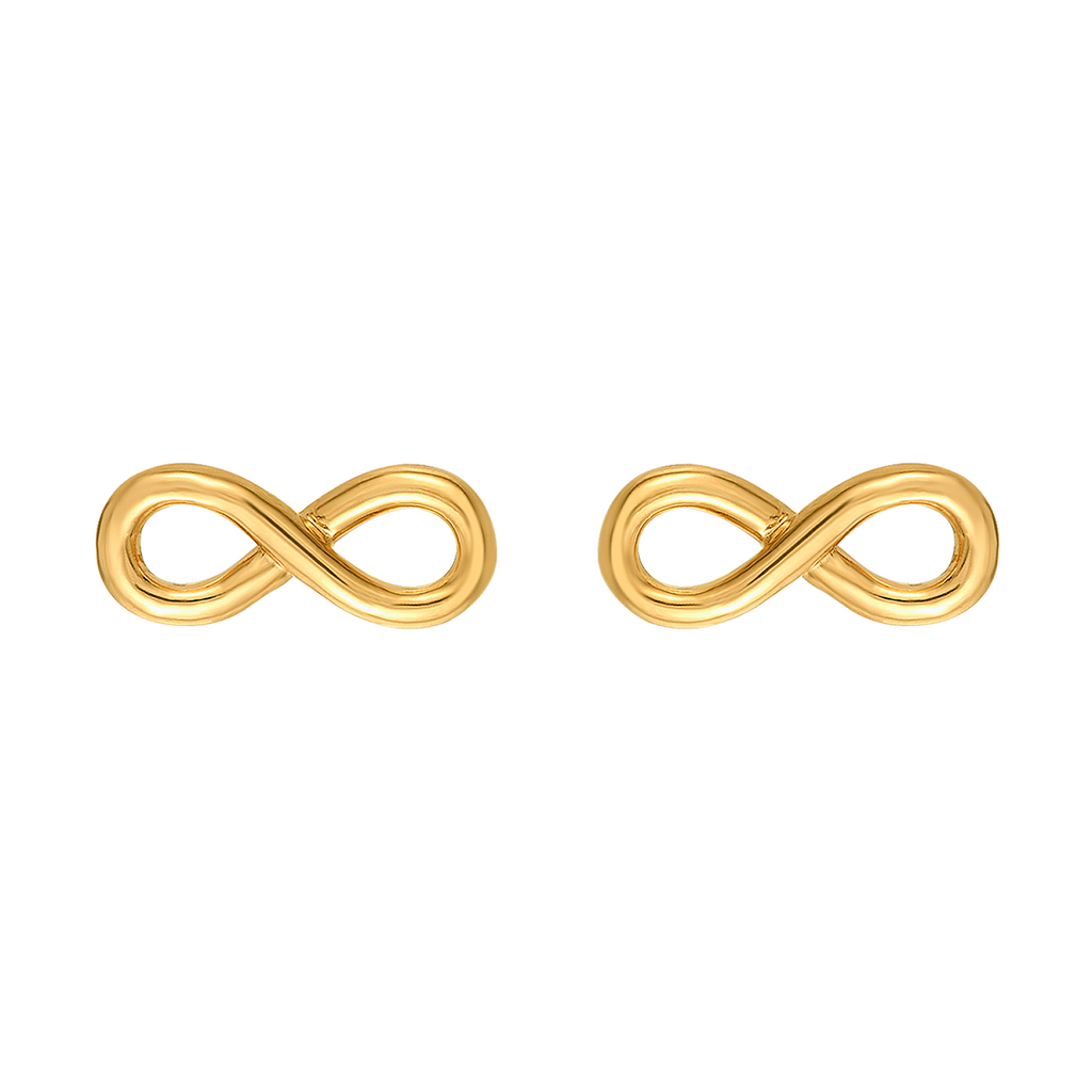 Mystigrey Infinity .925 Sterling Silver Plated Rhodium and 18K Gold Plated Earrings