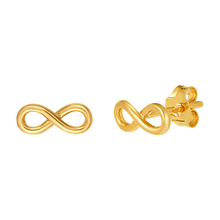 Load image into Gallery viewer, Mystigrey Infinity .925 Sterling Silver Plated Rhodium and 18K Gold Plated Earrings
