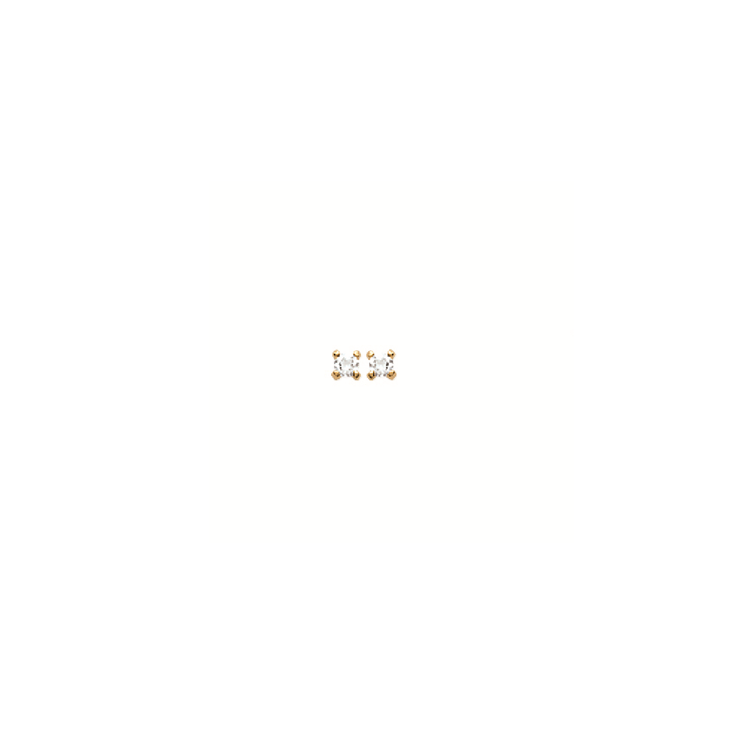 Mysti 18K Gold Plated Solitary Earrings for Women with Cubic Zirconia