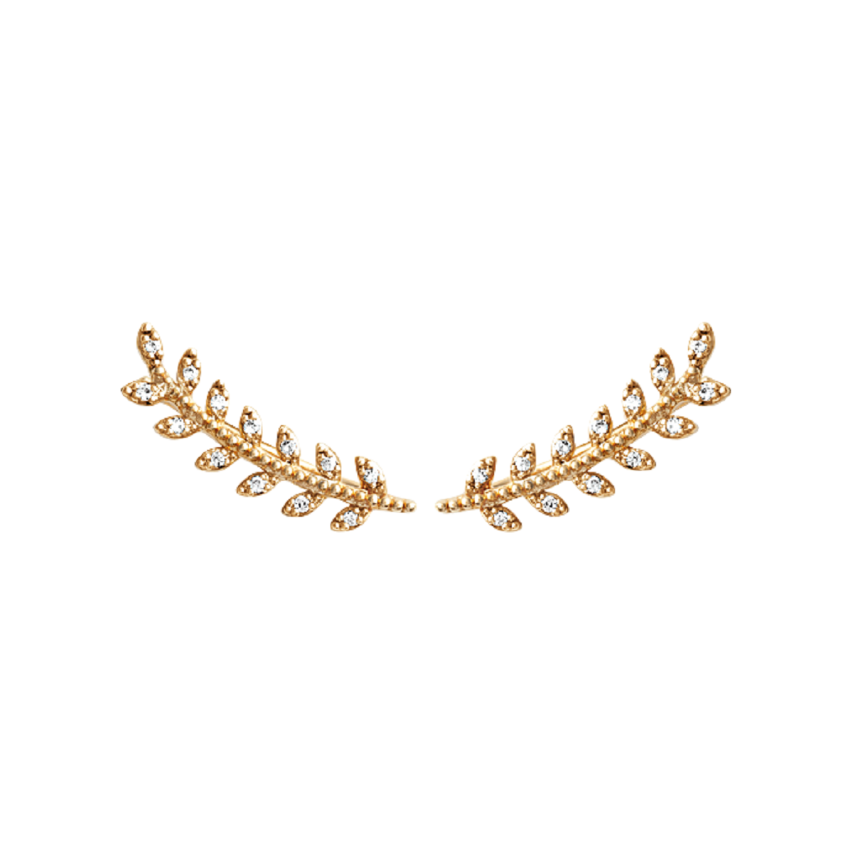 Mystigrey Eden .925 Sterling Silver Plated Rhodium, 18K Rose Gold Plated and 18K Gold Plated Climber Earrings for Women with Cubic Zirconia