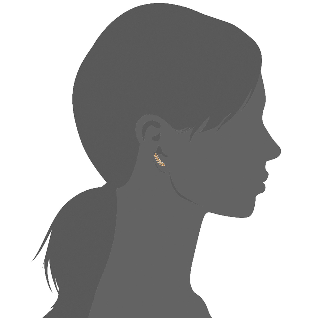 Mystigrey Eden .925 Sterling Silver Plated Rhodium, 18K Rose Gold Plated and 18K Gold Plated Climber Earrings for Women with Cubic Zirconia