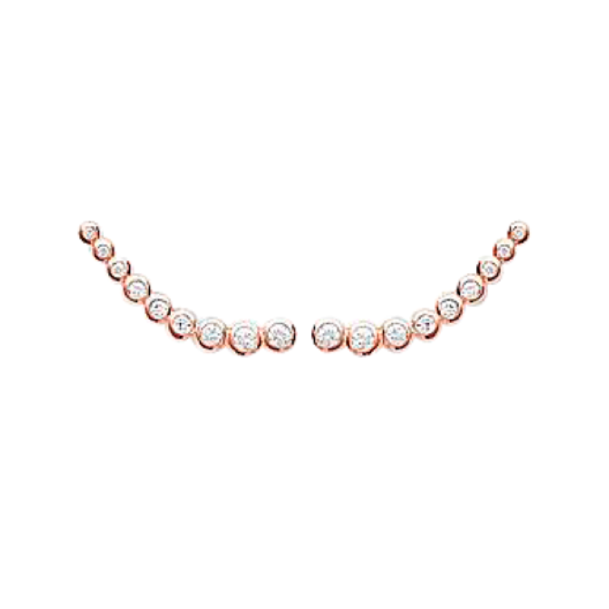 Mystigrey Elizabeth .925 Sterling Silver Plated Rhodium, 18K Rose Gold Plated and 18K Gold Plated Climber Earrings for Women with Cubic Zirconia