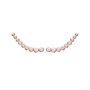 Mystigrey Elizabeth .925 Sterling Silver Plated Rhodium, 18K Rose Gold Plated and 18K Gold Plated Climber Earrings for Women with Cubic Zirconia