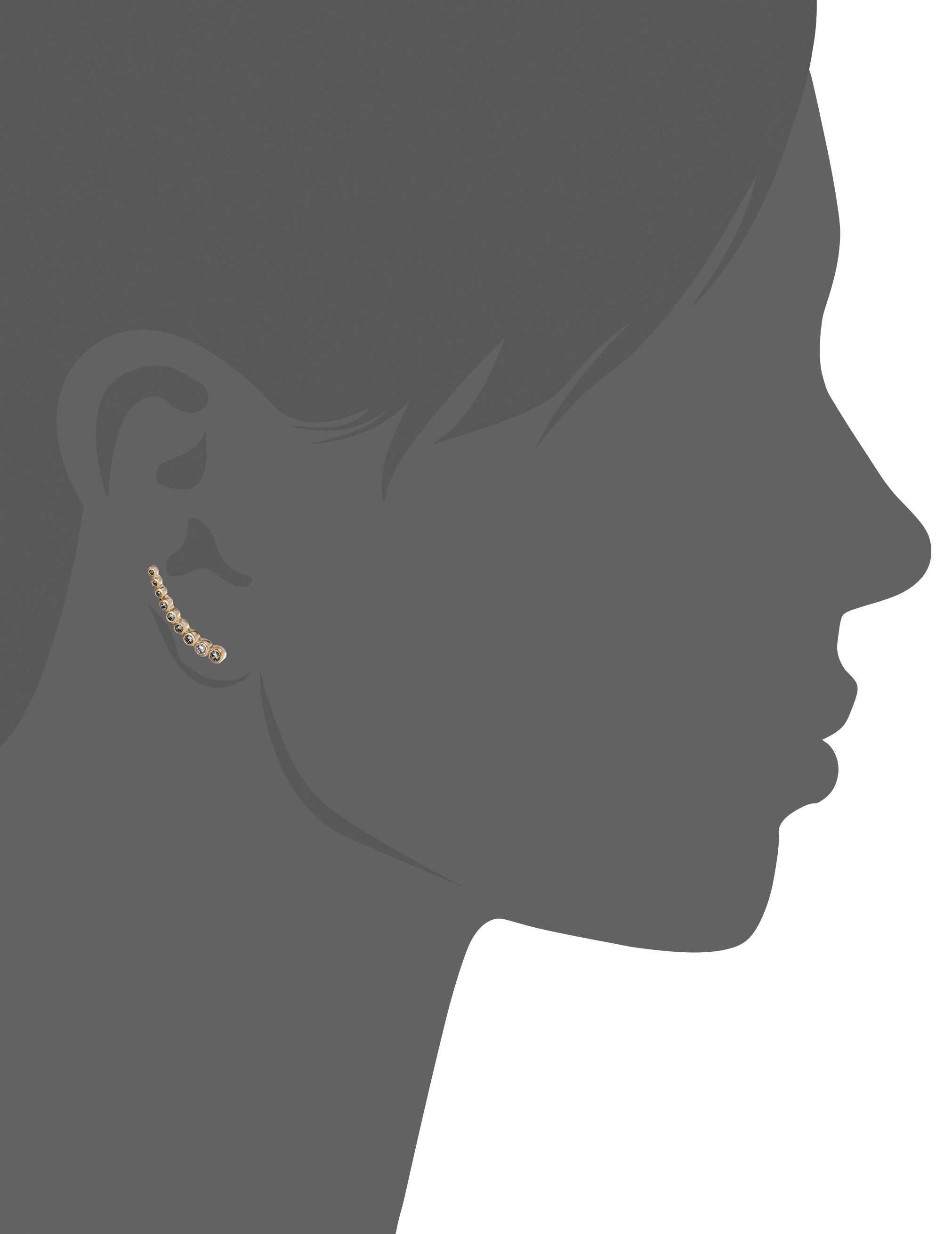 Mystigrey Elizabeth .925 Sterling Silver Plated Rhodium, 18K Rose Gold Plated and 18K Gold Plated Climber Earrings for Women with Cubic Zirconia