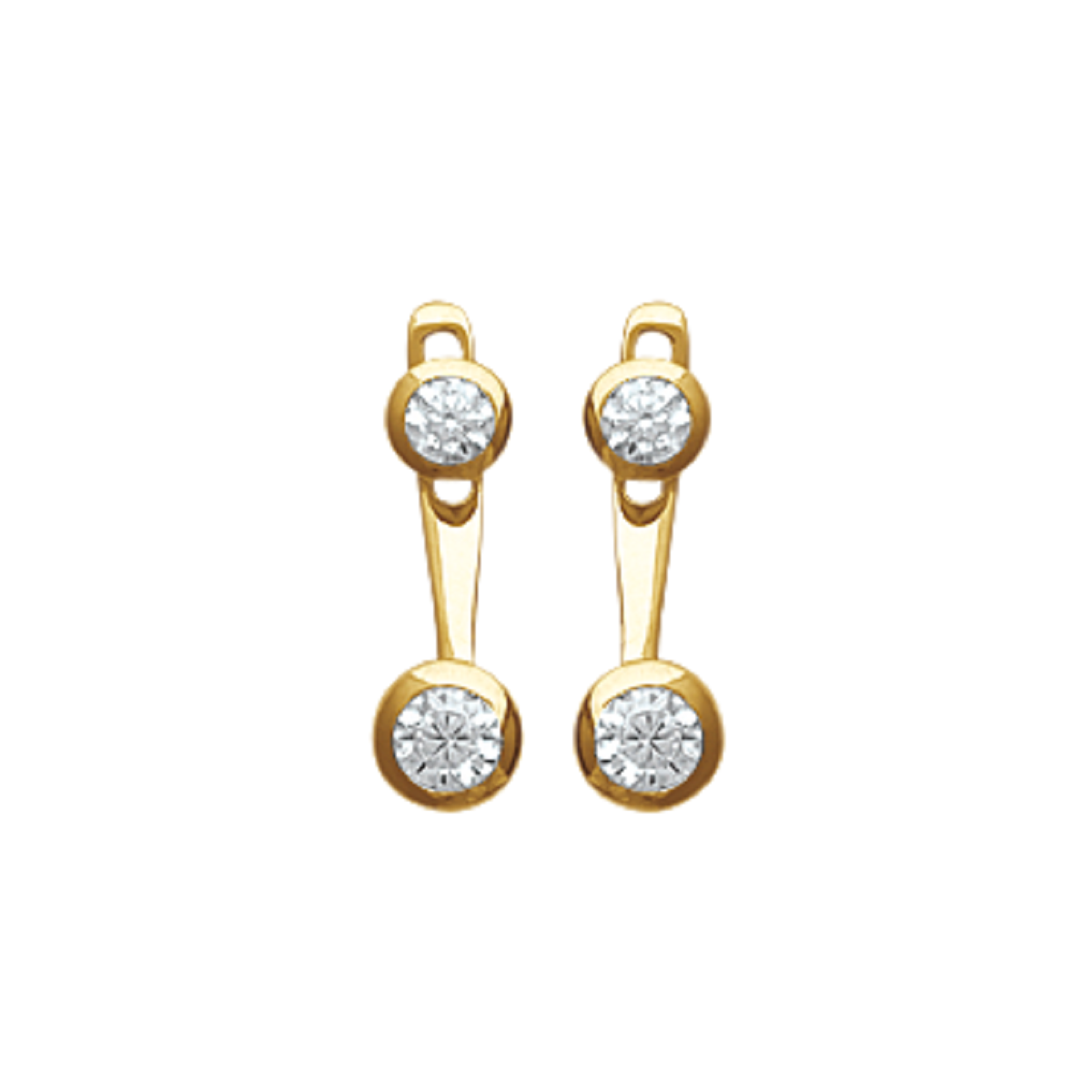 Liberty Jacket Earrings in 925 Sterling Silver Plated Rhodium or 18K Gold Plated, view 12