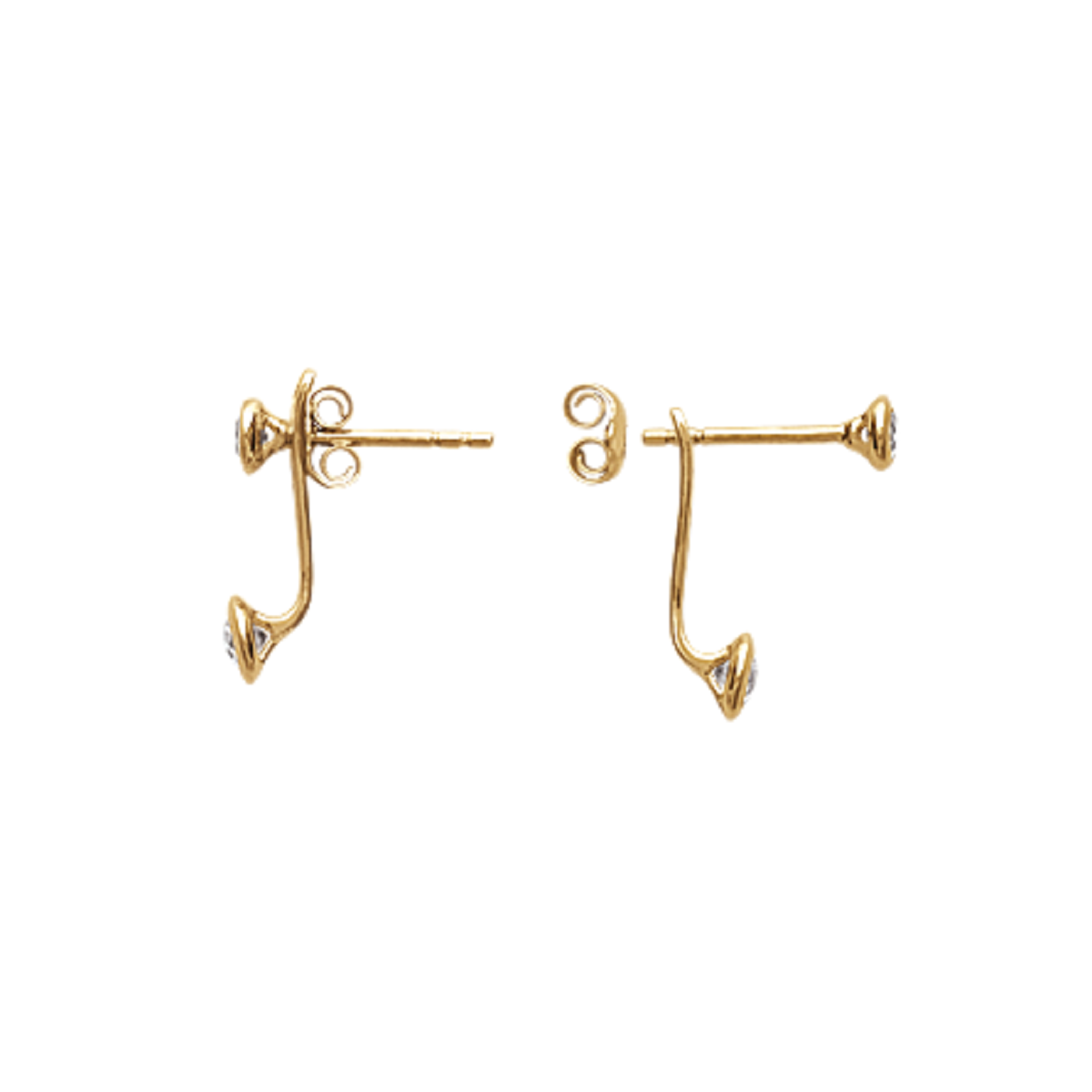 Liberty Jacket Earrings in 925 Sterling Silver Plated Rhodium or 18K Gold Plated, view 13