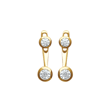 Liberty Jacket Earrings in 925 Sterling Silver Plated Rhodium or 18K Gold Plated, view 7