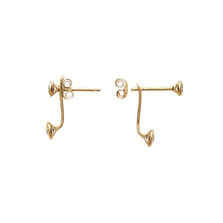 Liberty Jacket Earrings in 925 Sterling Silver Plated Rhodium or 18K Gold Plated, view 6