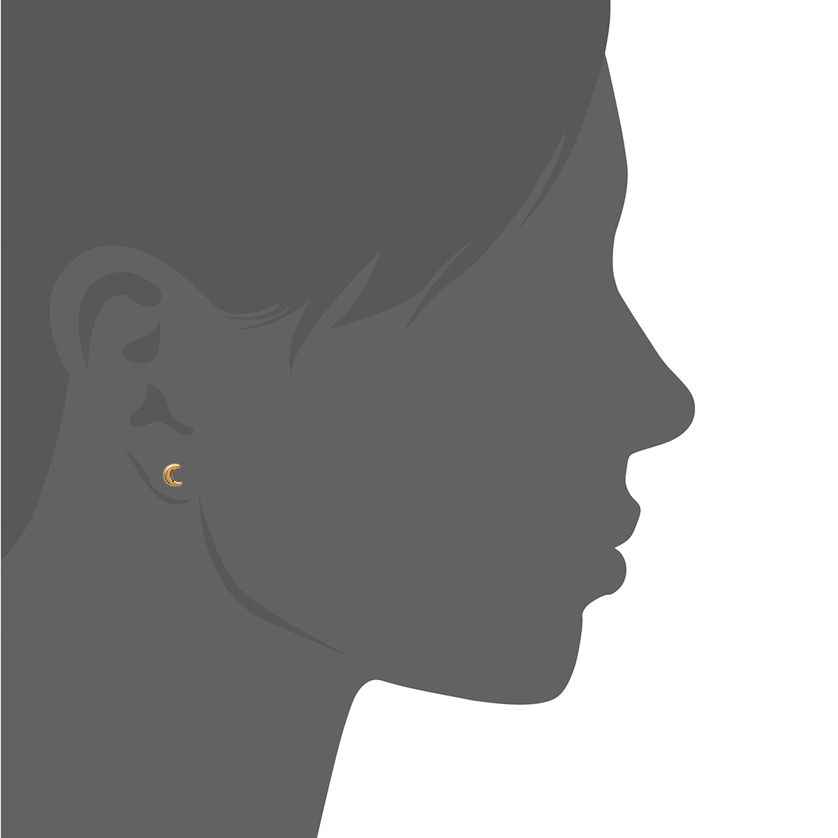 Mystigrey Moon 18K Gold Plated Stud Earrings for Women 2 Small Moons