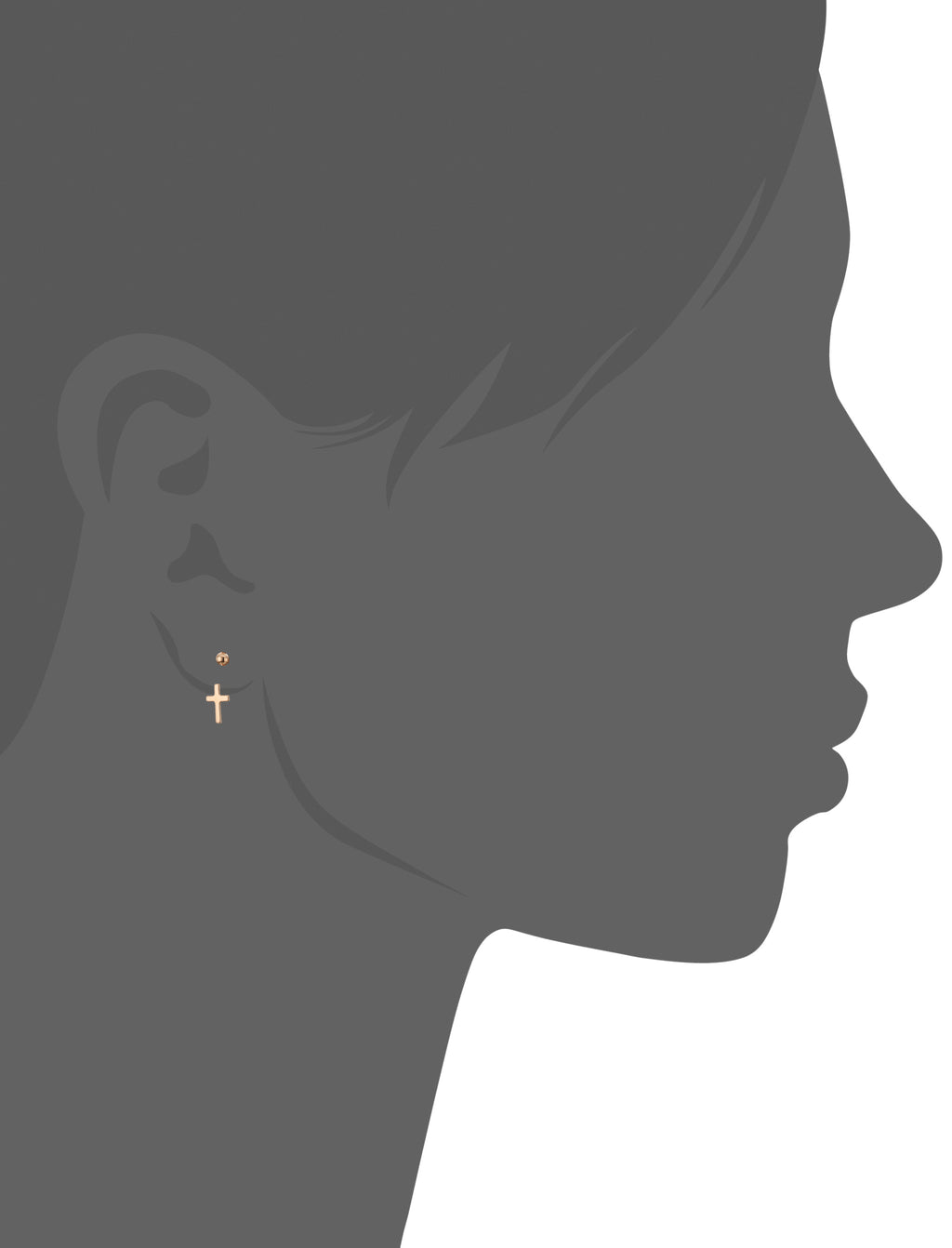 Mystigrey Cross 18K Gold Plated Jacket Earrings for Women