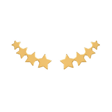 Load image into Gallery viewer, Mystigrey Polaris .925 Sterling Silver Plated Rhodium and 18K Gold Plated 4 Stars Climber Earrings
