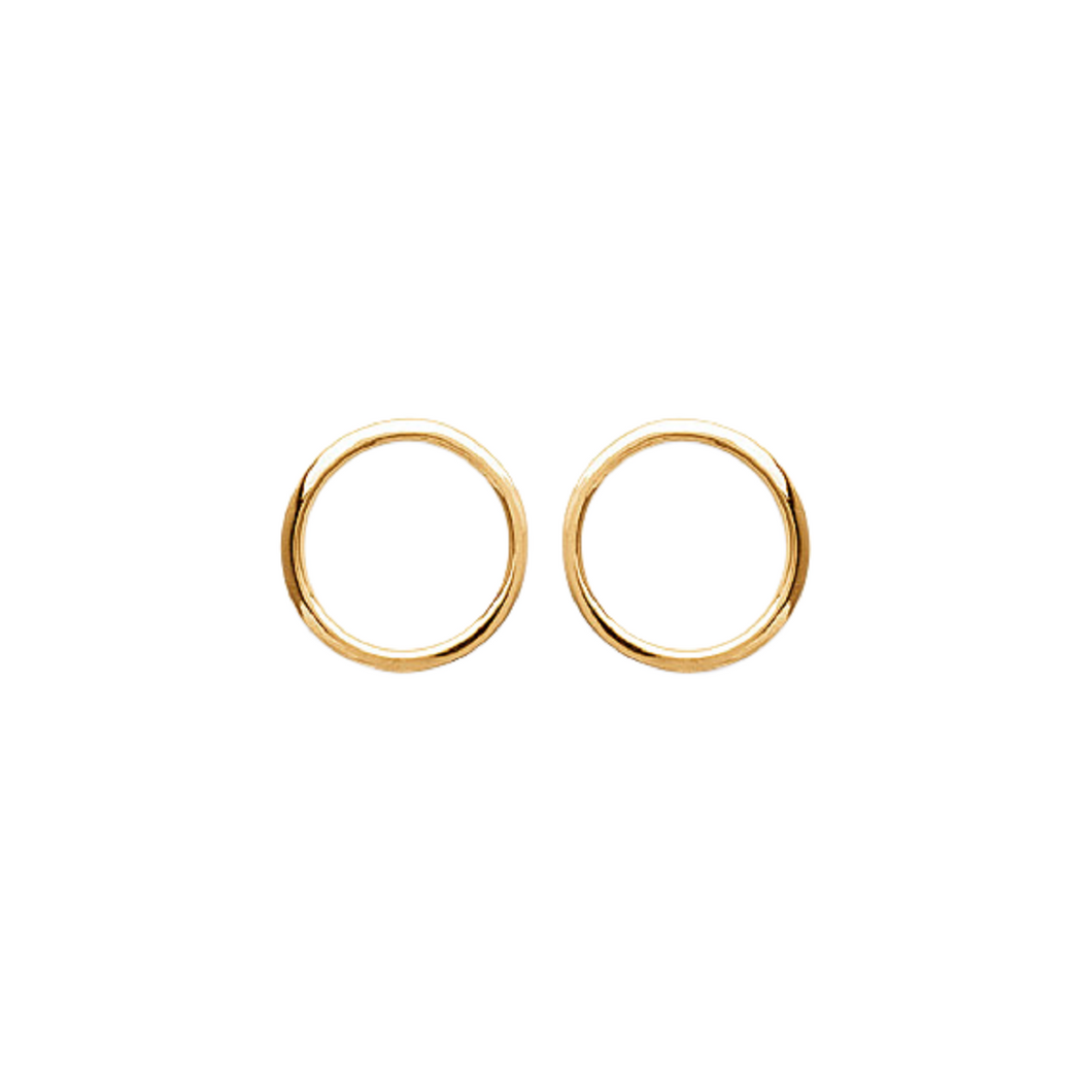 Mystigrey Lola .925 Sterling Silver Plated Rhodium and 18K Gold Plated Horizontal Hoop Earrings for Women Small