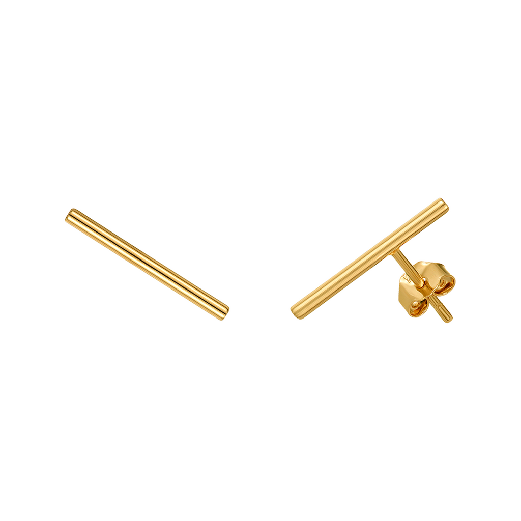 Aria Line Earrings in 925 Sterling Silver Plated Rhodium or 18K Gold Plated, view 3