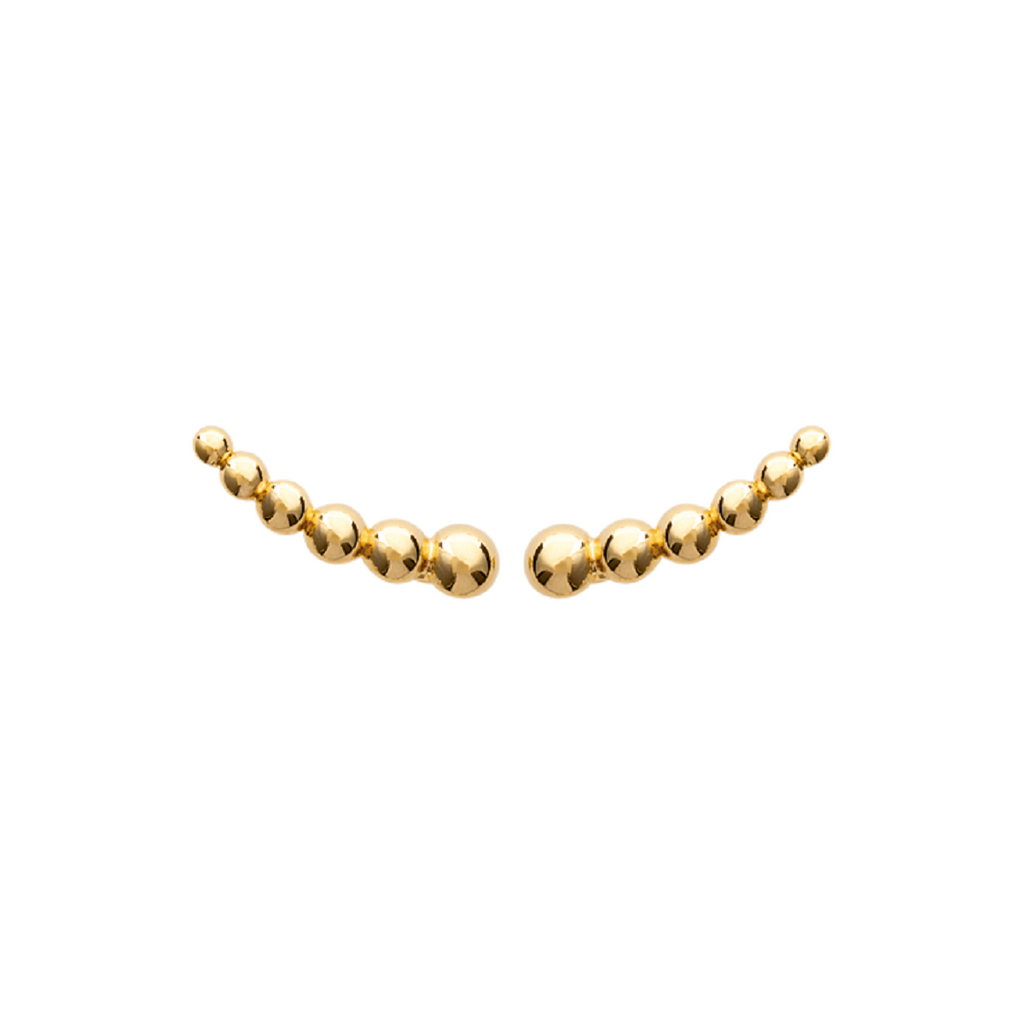 Mystigrey Olivia .925 Sterling Silver Plated Rhodium and 18K Gold Plated Climber Earrings
