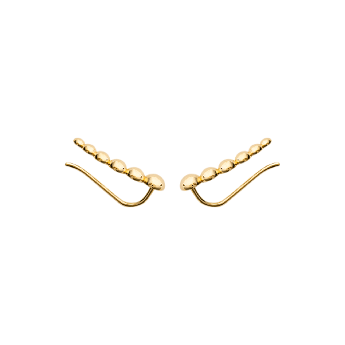 Mystigrey Olivia .925 Sterling Silver Plated Rhodium and 18K Gold Plated Climber Earrings