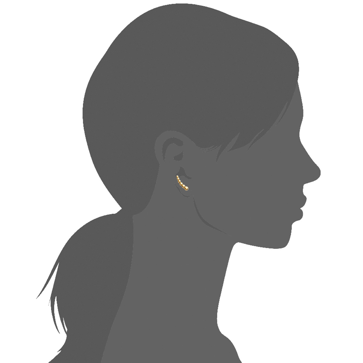 Mystigrey Olivia .925 Sterling Silver Plated Rhodium and 18K Gold Plated Climber Earrings
