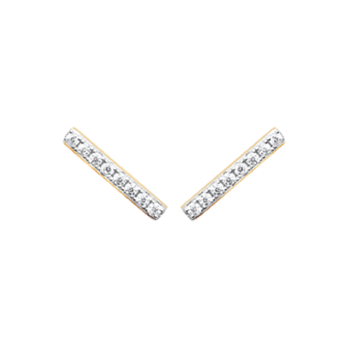 Mystigrey Gaelle .925 Sterling Silver Plated Rhodium and 18K Gold Plated Stud Earrings for Women with Cubic Zirconia