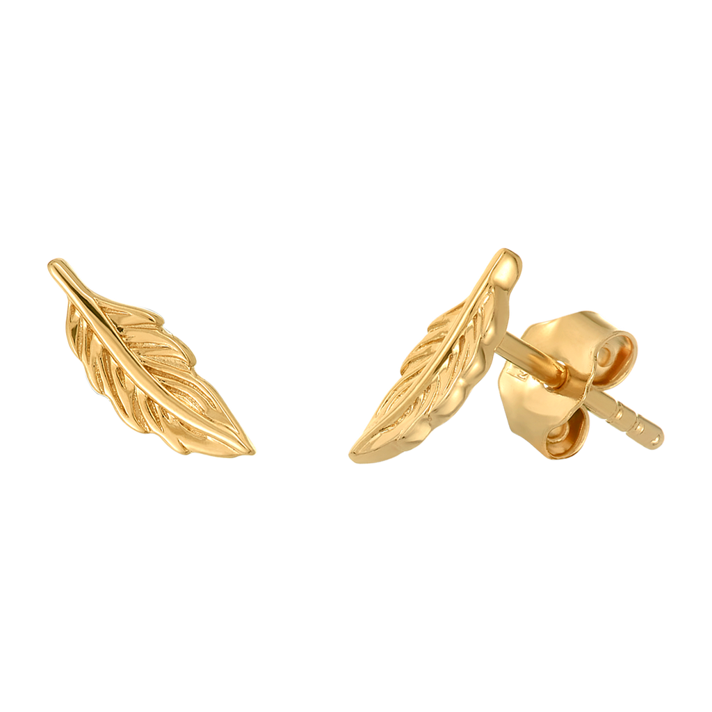 Ariel Feather Earrings in 925 Sterling Silver Plated Rhodium or 18K Gold Plated, view 5